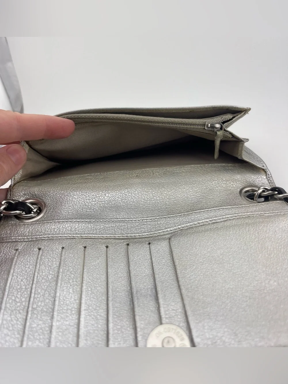 Vintage CHANEL Black Leather Wallet on Chain from 2009-2010. - Picture 12 of 16